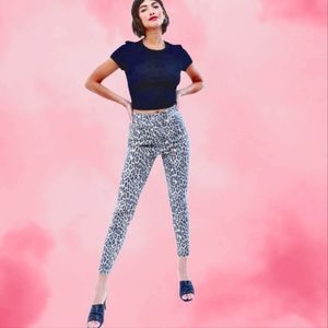 PAIGE Skinny Snow Leopard Gray Denim Stretch Jeans - NWOT